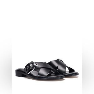 Michael Kor’s Black  Cooper Leather Sandals Size 7.5